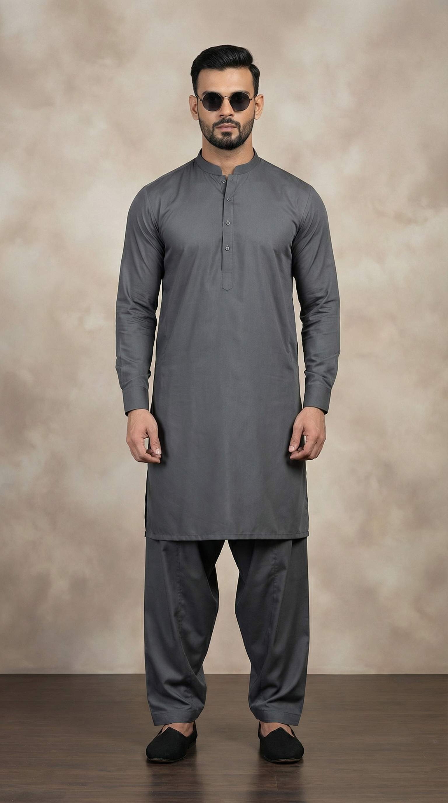 Men's Dark Grey Salwar Set