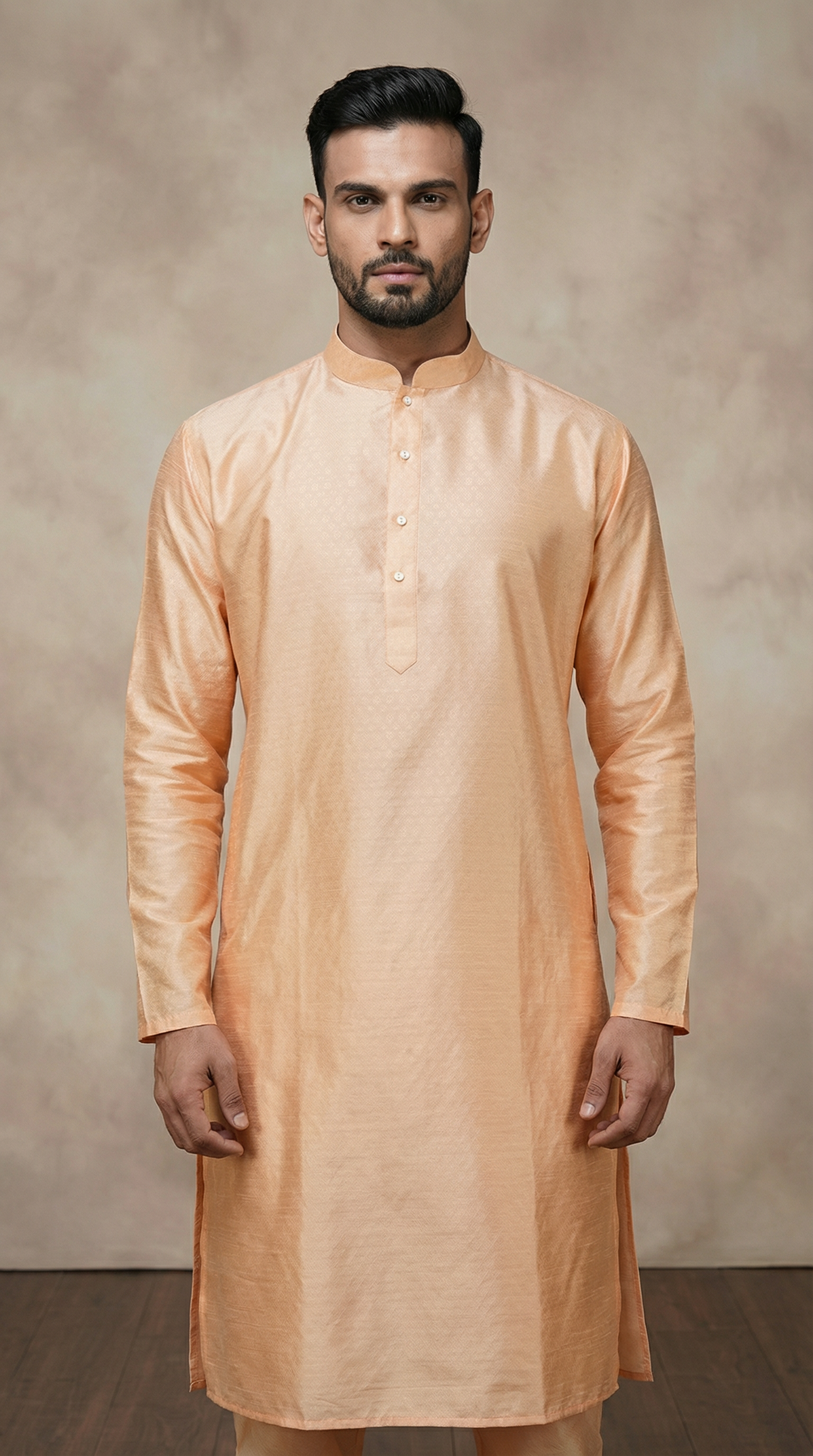 Men's Ivory Jacquard Kurta Trouser Set