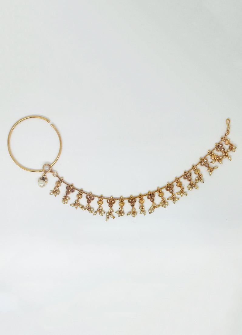 Buy Gold Long Chain Nose Ring