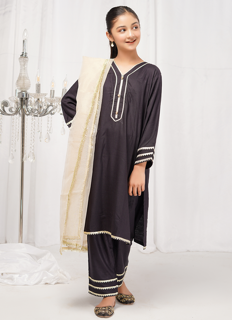 Buy Kids Black Linen Trouser Suit