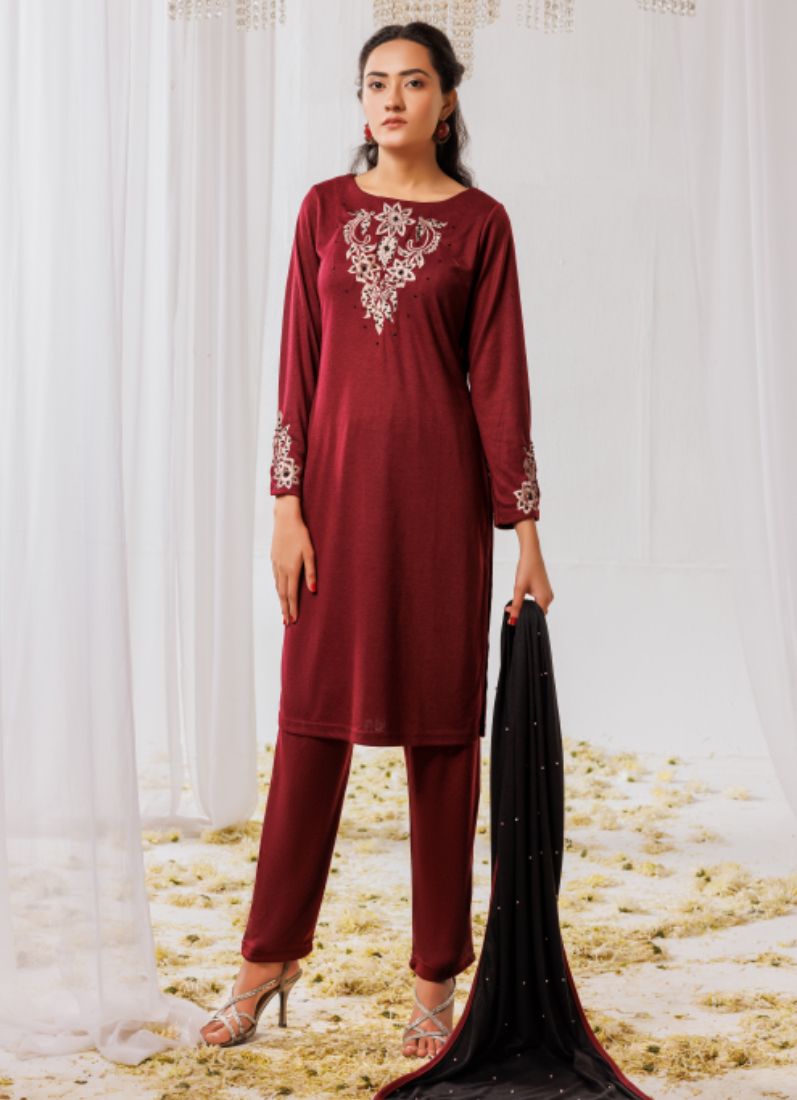 Buy Woollen Knitwear Suits with Dupatta