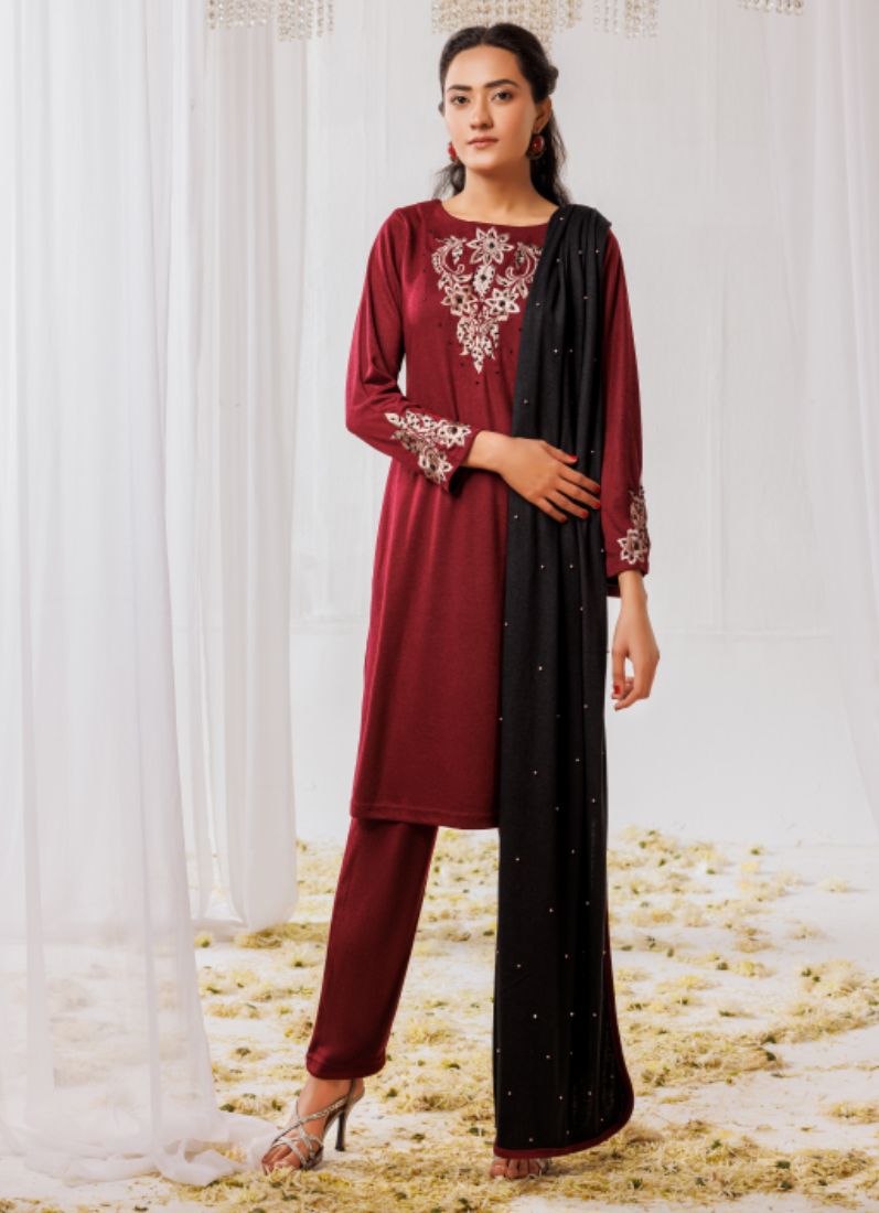 Buy Woollen Knitwear Suits with Dupatta