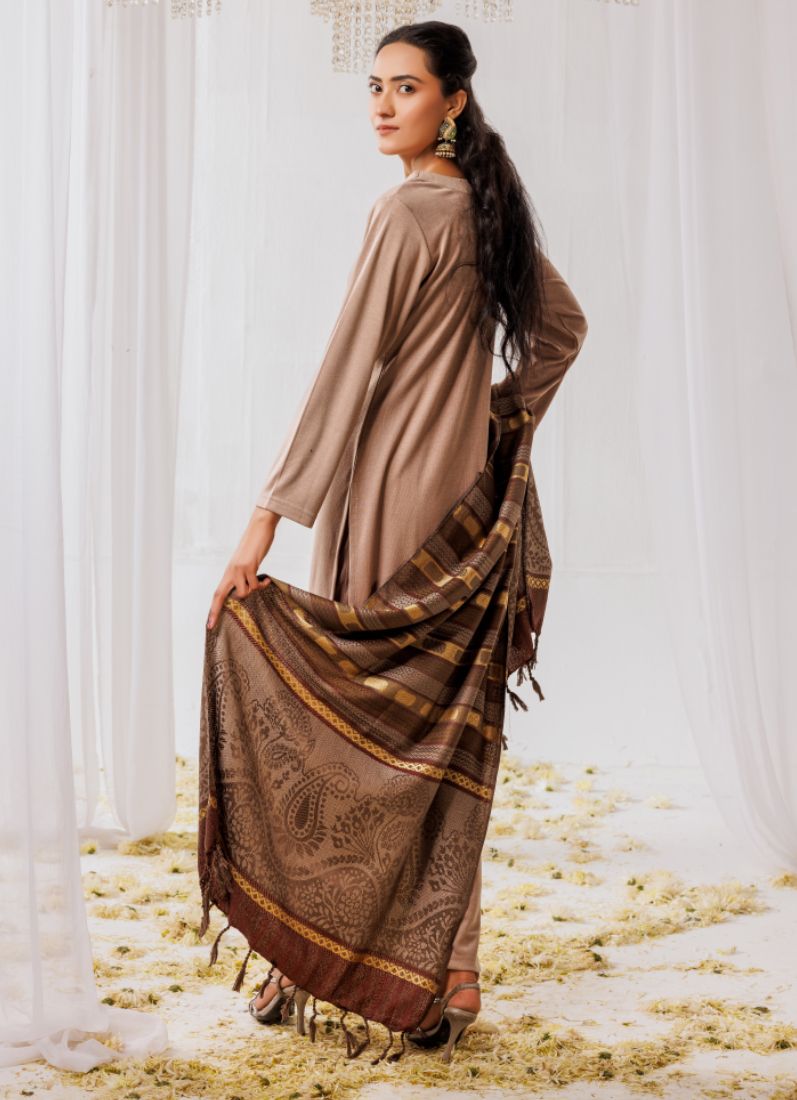 Buy Beige Woollen Knitwear Suits with Dupatta