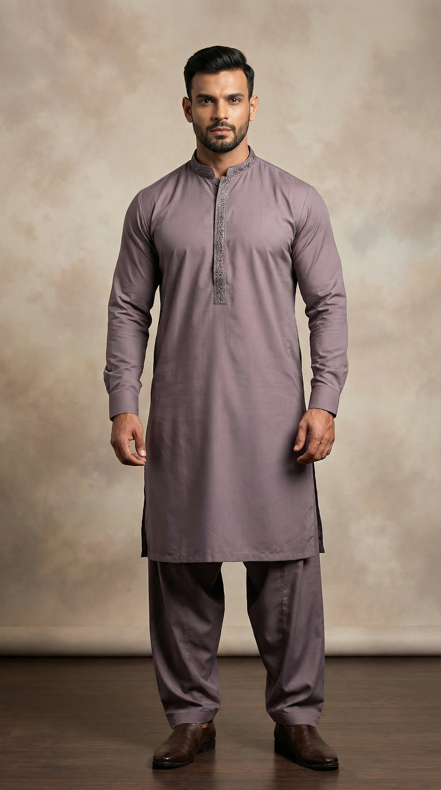 Men’s Lavender Shalwar Kameez – Stylish Traditional Menswear