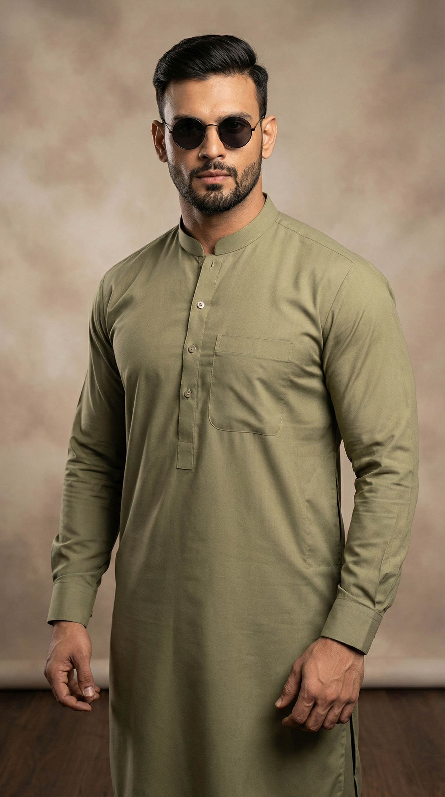 Men’s Mendhi Green Cotton Shalwar Kameez – Festive & Casual Ethnic Outfit