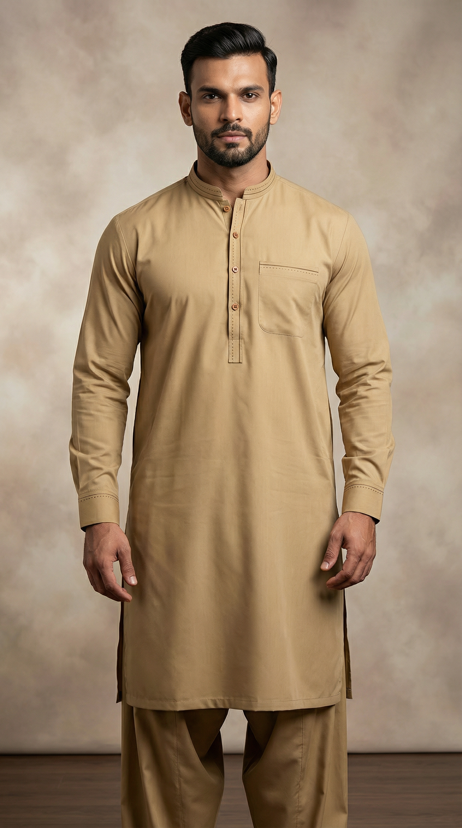 Men’s Classic Camel Shalwar Kameez