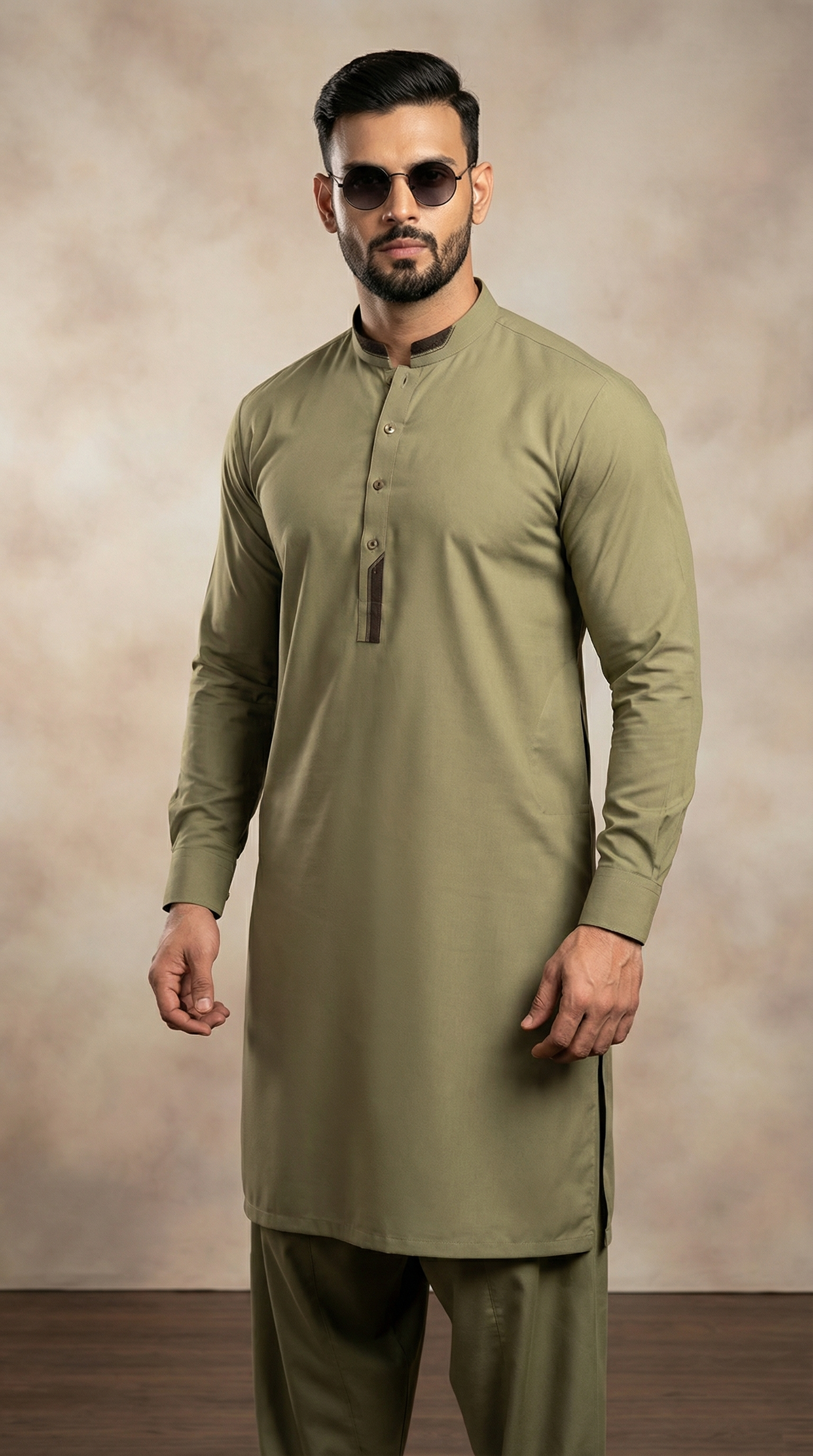 Moss green Men's shalwar kameez