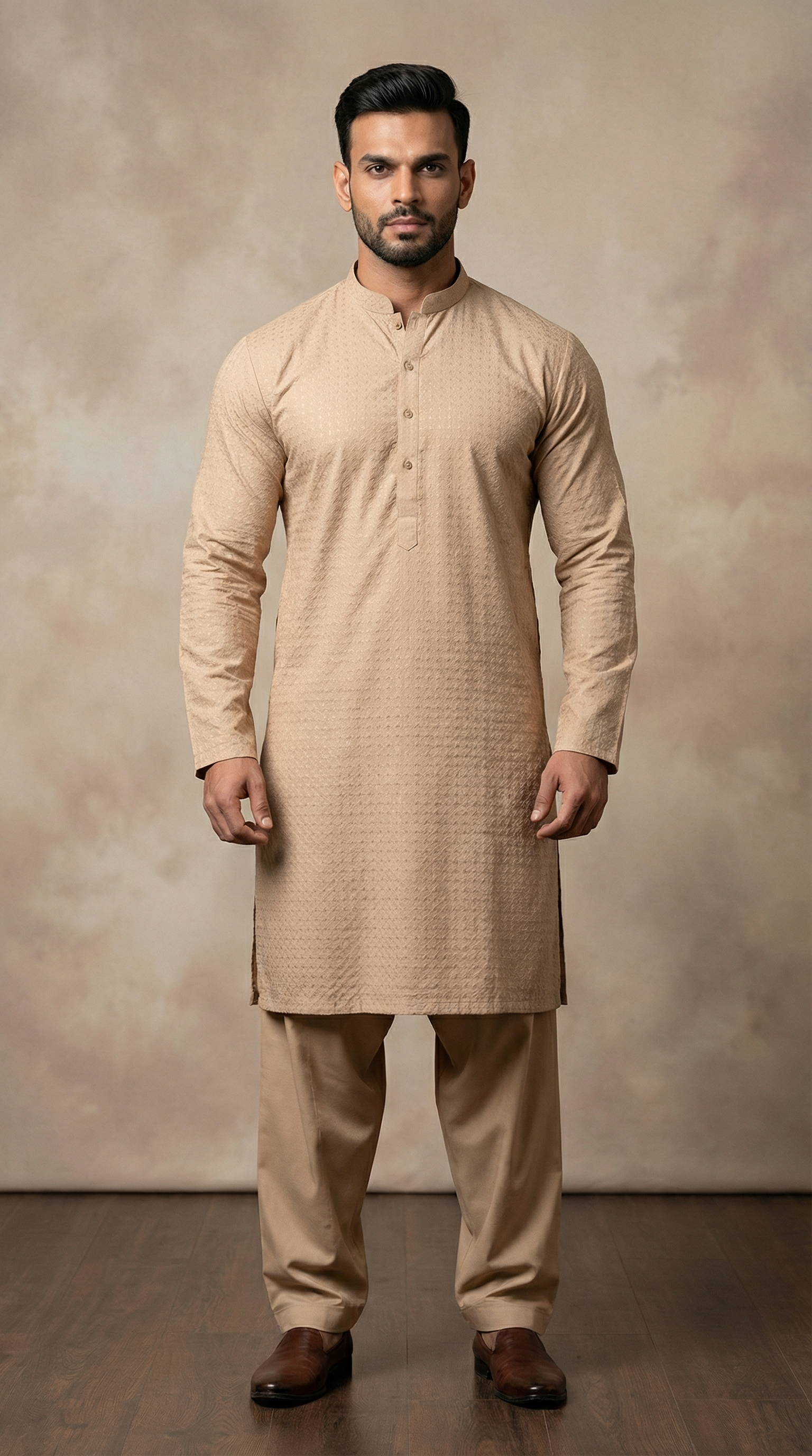 Men’s Beige Kurta Pyjama