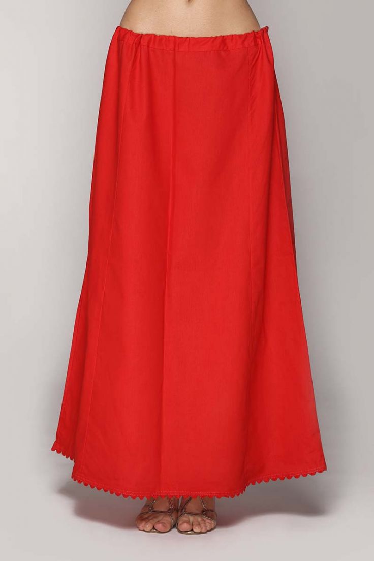 Classic Cotton Petticoat In Red