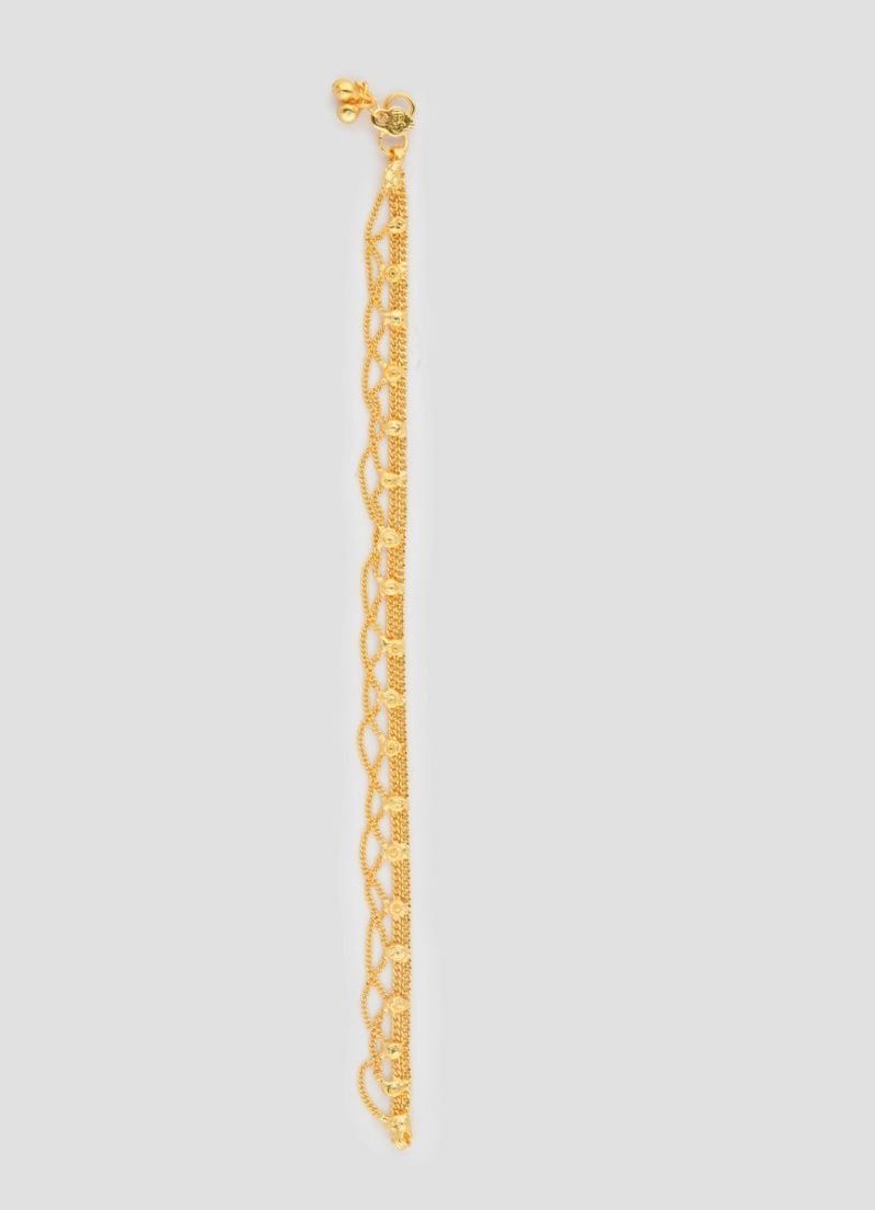 Gold Chain Pattern Ghungroo Payal