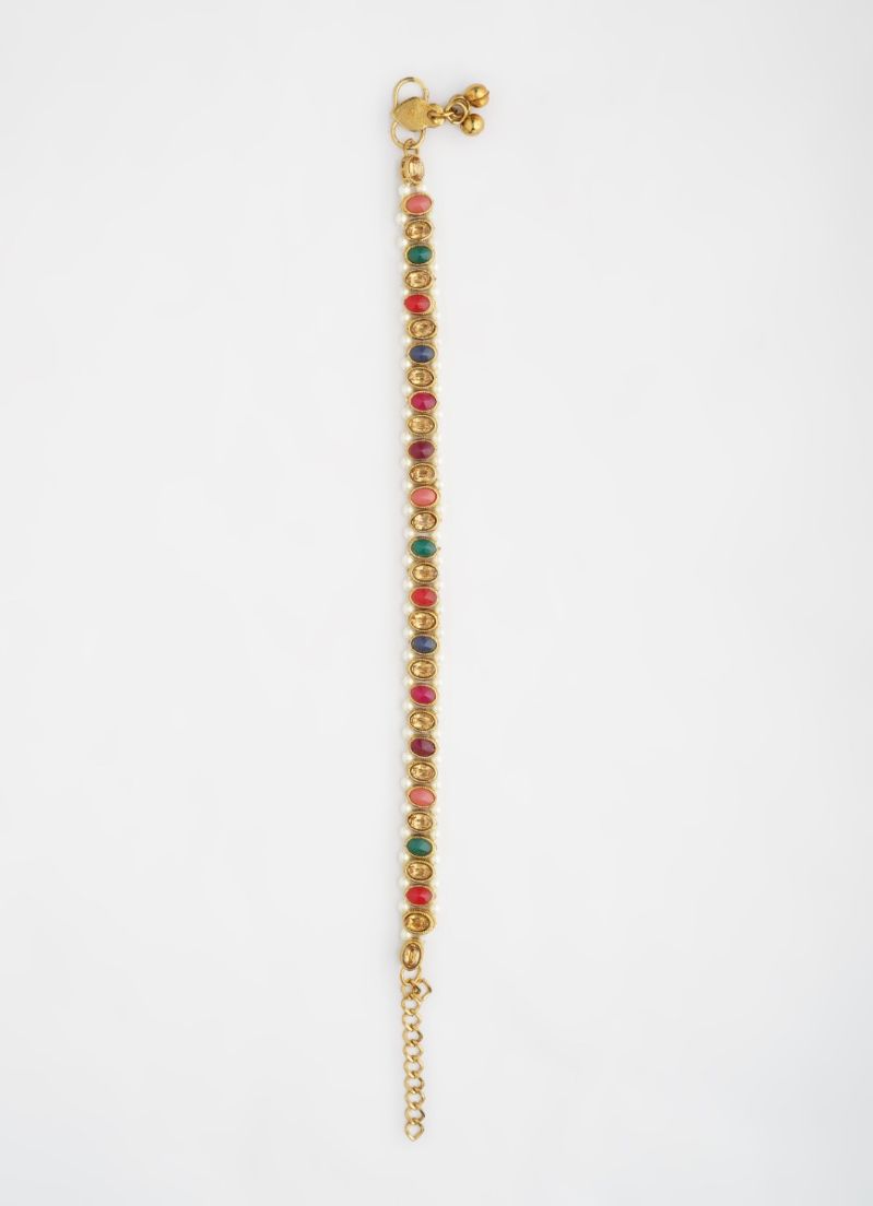 Multicolour Gold Pearl Payal