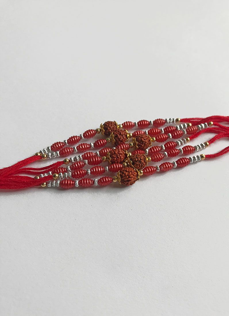 Buy Six pack Rudraksha Rakhi Set