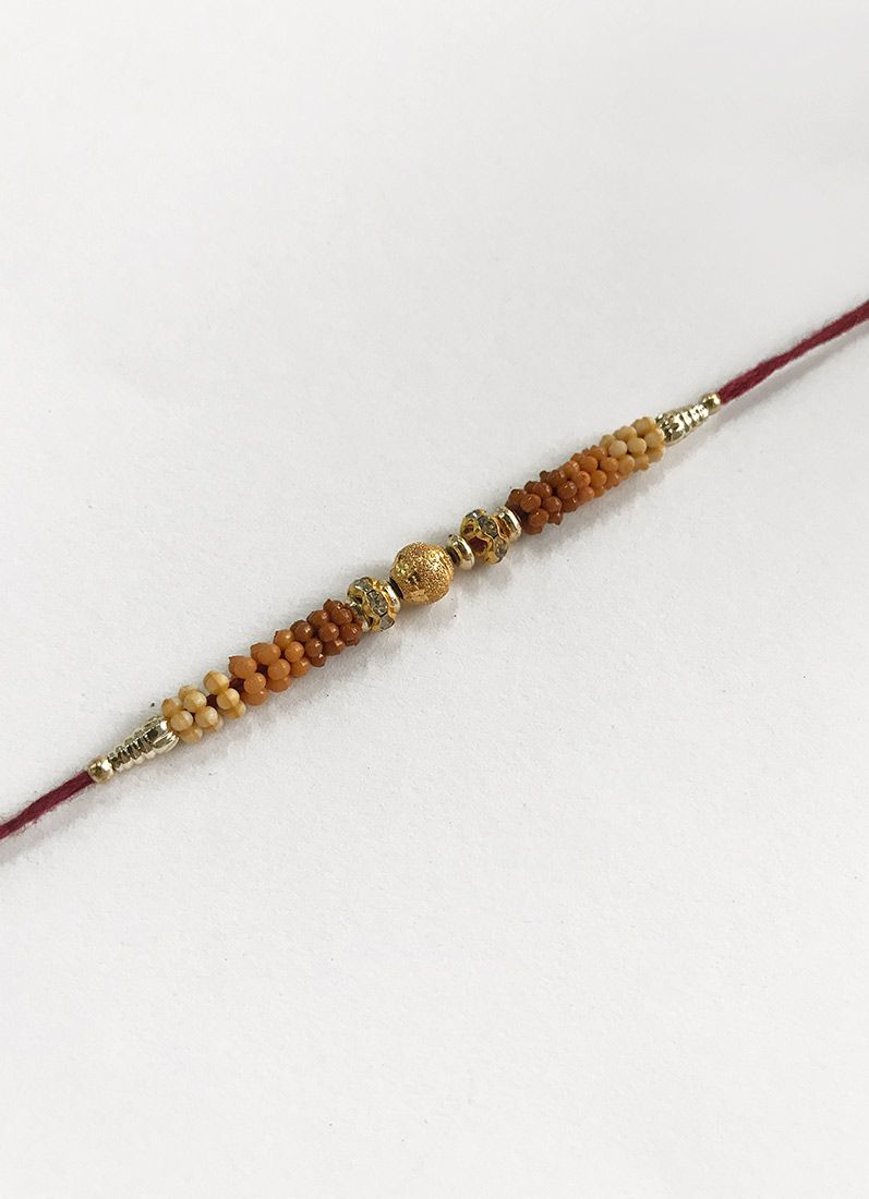 Buy Shaded wood bead Rakhi