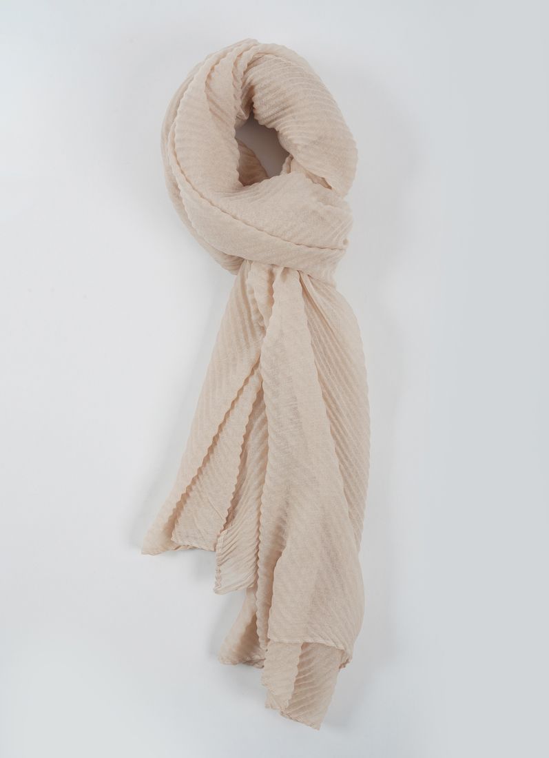 Buy Beige Cotton Crinkled scarf
