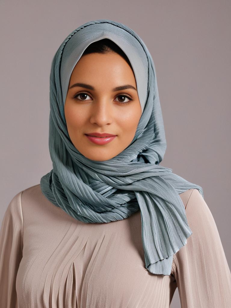 Light Blue Cotton Crinkled scarf