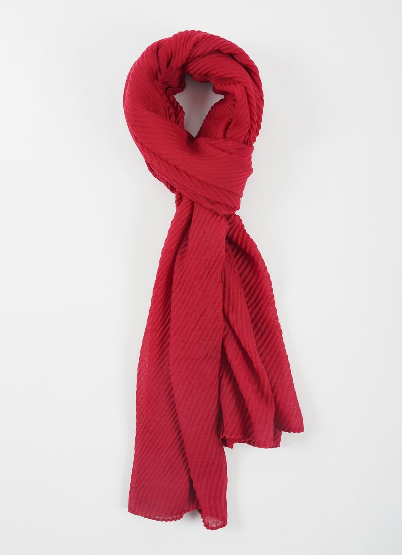 Buy Magenta Cotton Crinkled scarf