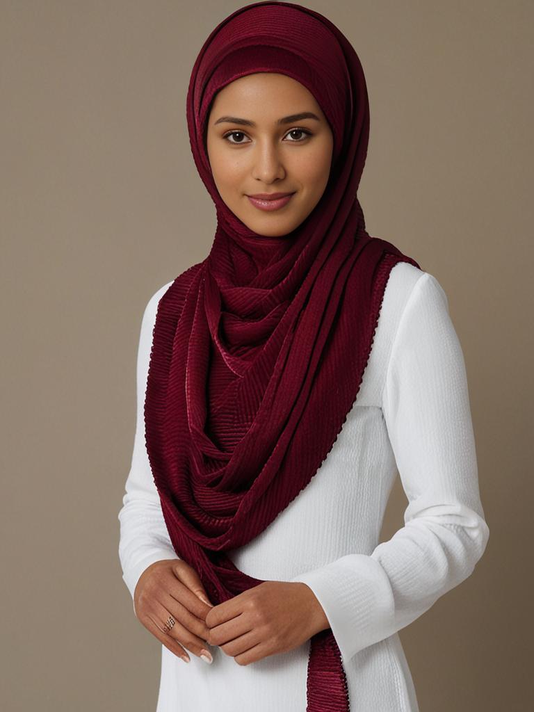 Wine Cotton Crinkled scarf