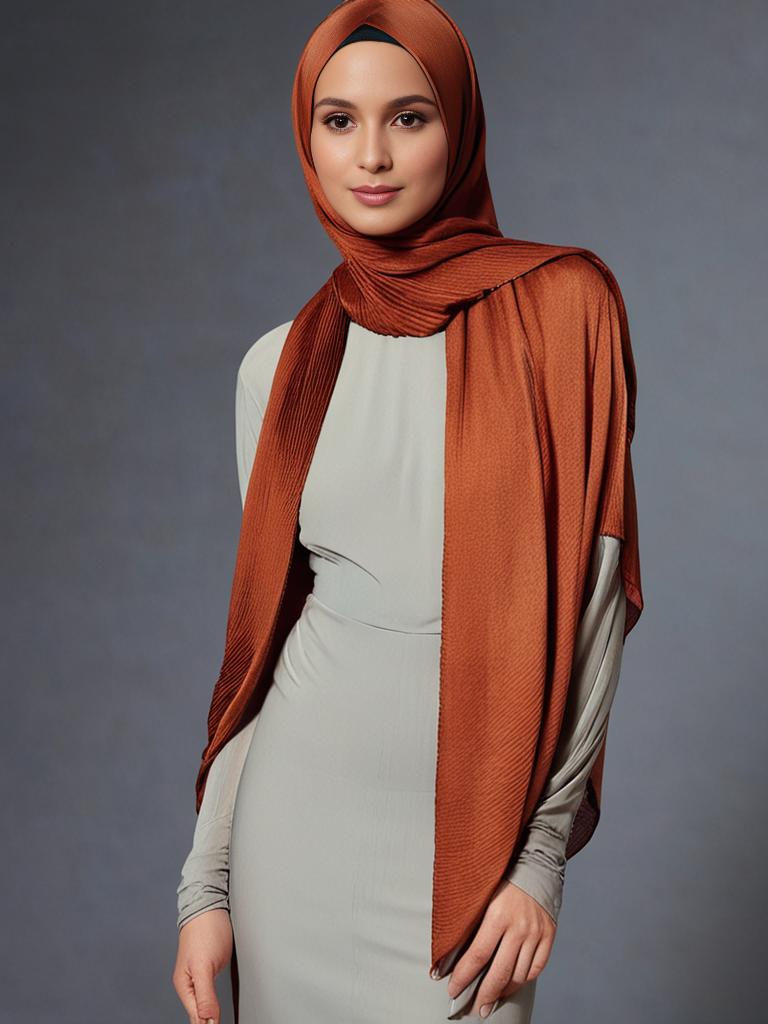 Rust Cotton Crinkled scarf