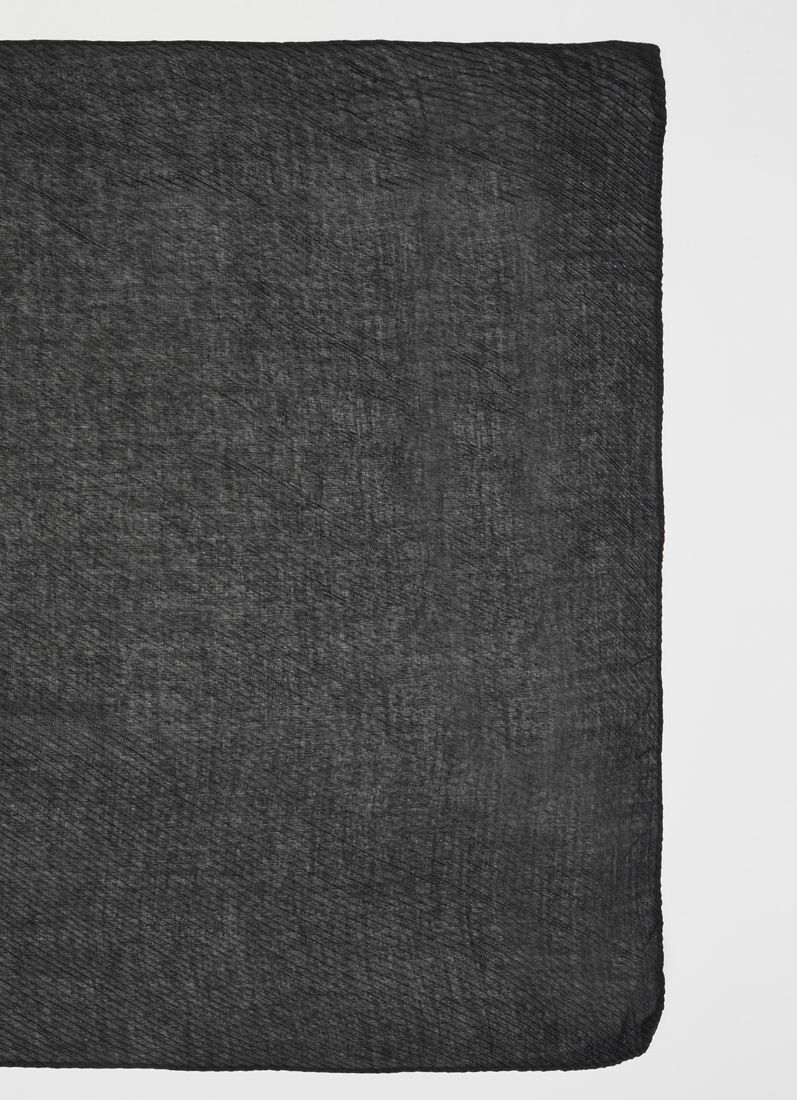 Black Cotton Crinkled scarf