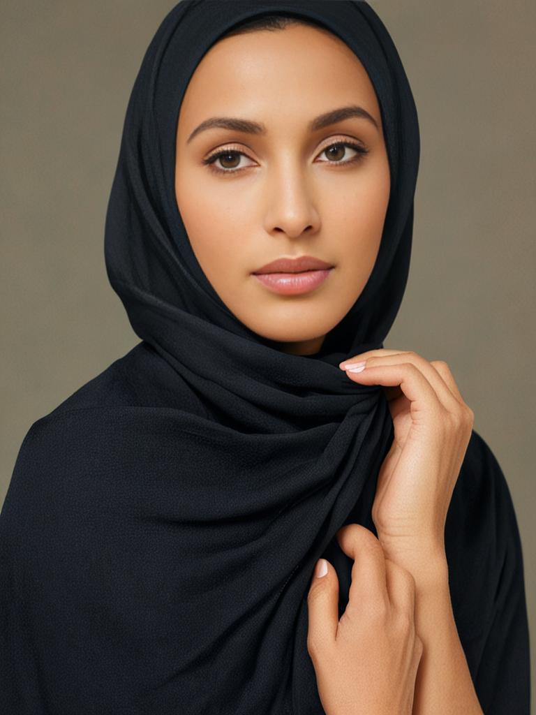 Black Cotton Poly Soft scarf