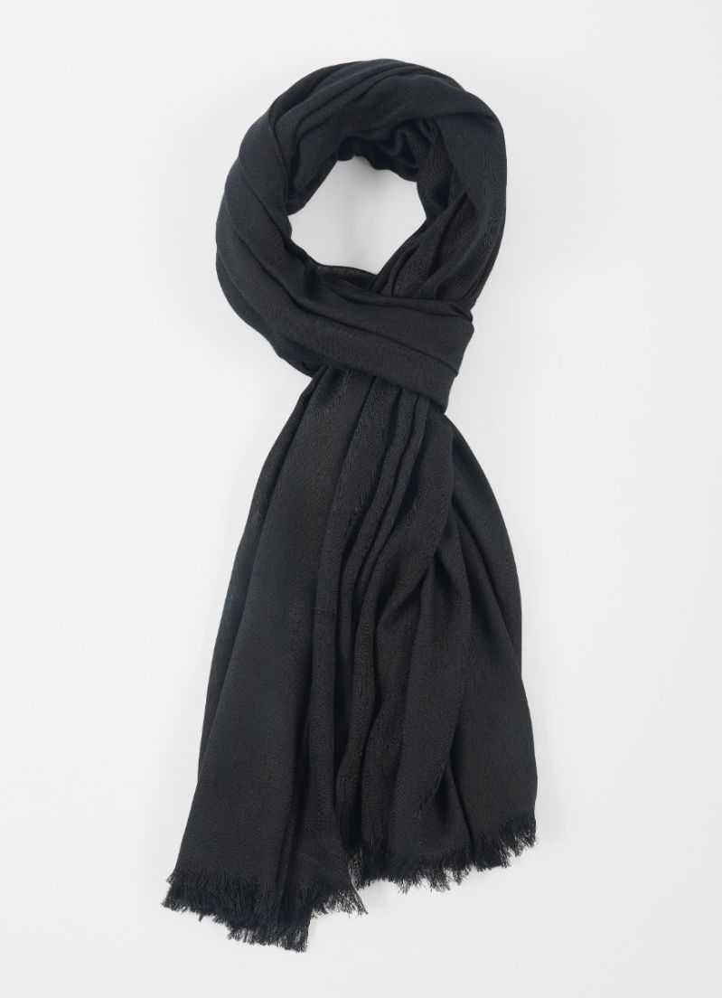 Buy Black Cotton Poly Soft scarf