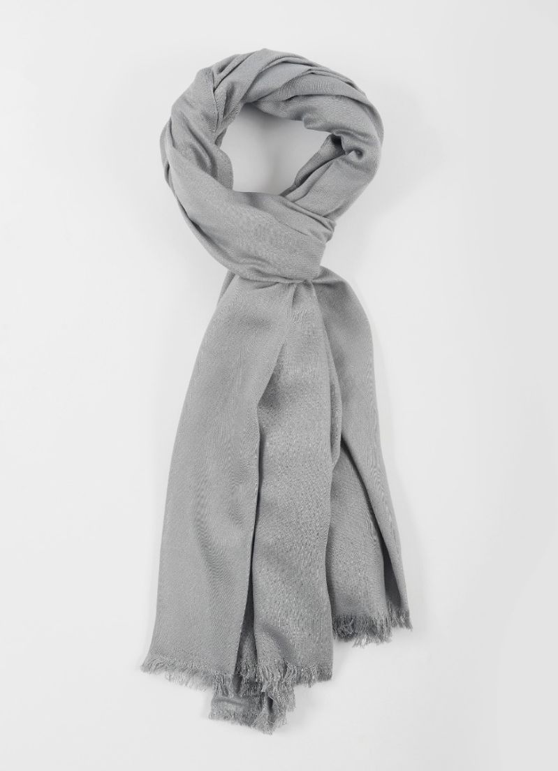 Buy Grey Cotton Poly Soft scarf
