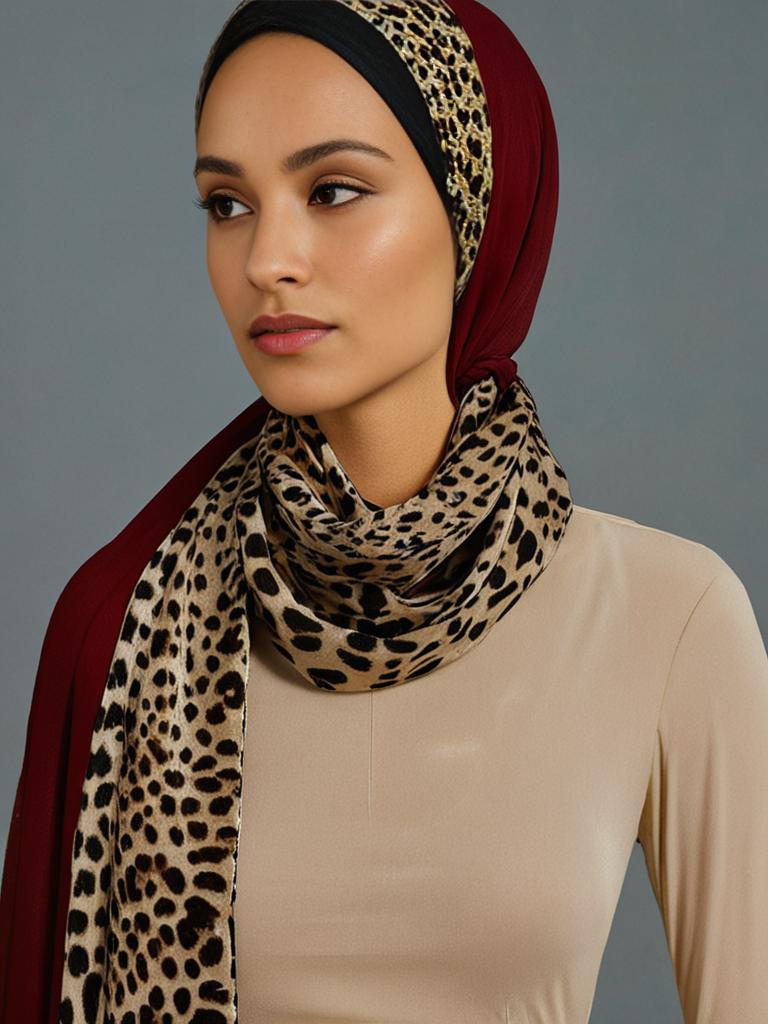 Red Animal Print Scarf