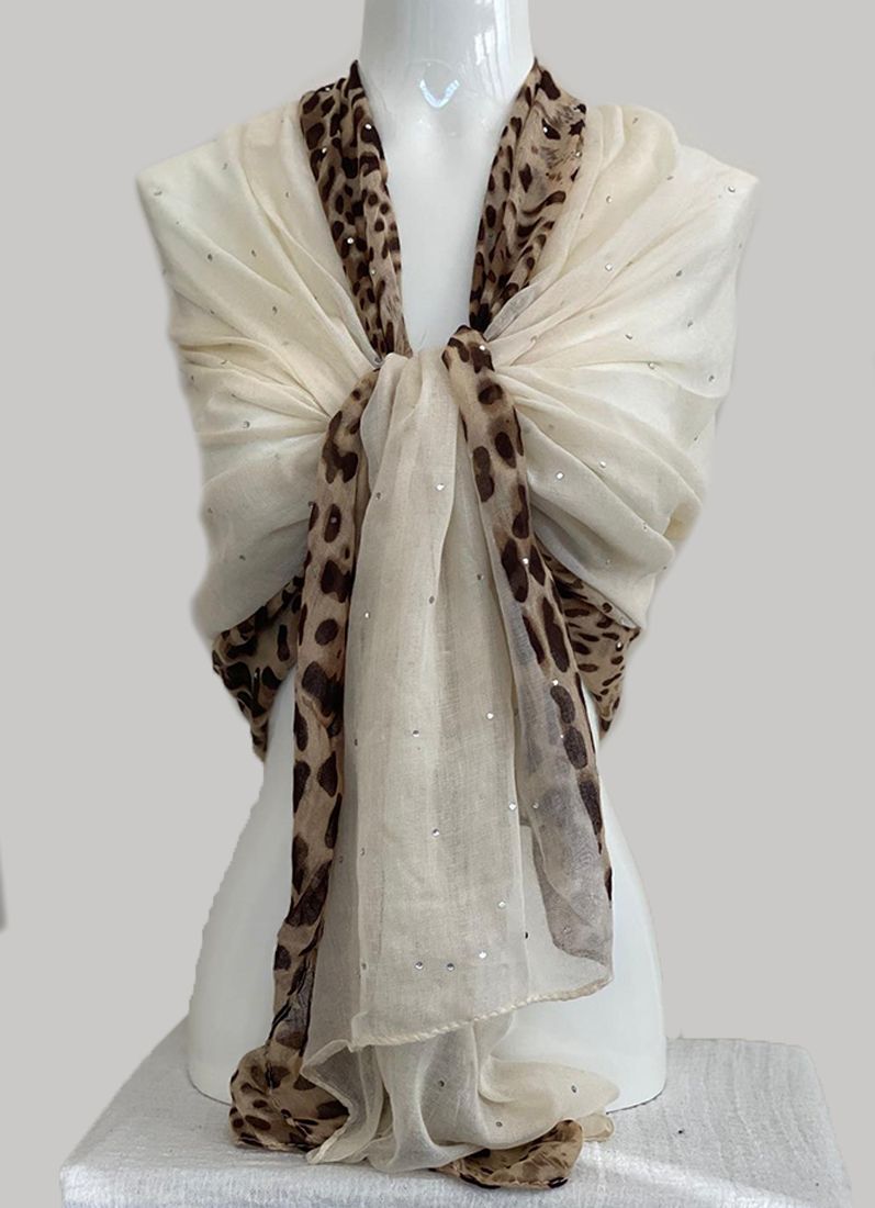 Cream Animal Print Scarf