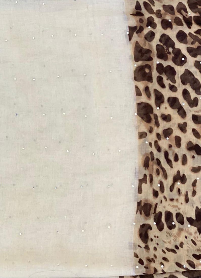 Buy Cream Animal Print Scarf