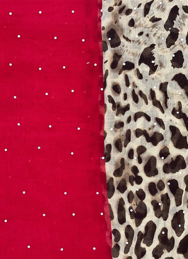 Red Animal Print Scarf