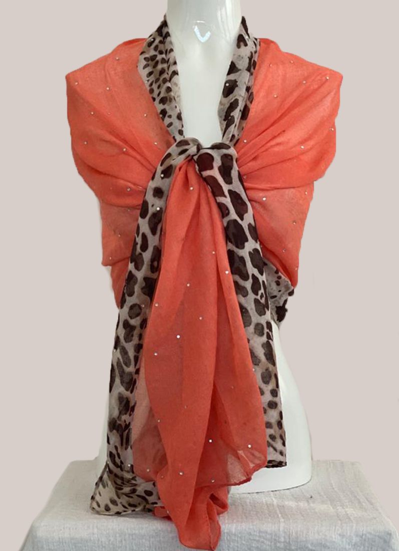 Buy Peach Animal Print Scarf
