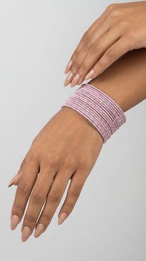 Light Pink Glitter Bangles Lightweight Jewellery Set for Weddings & Special Occasions