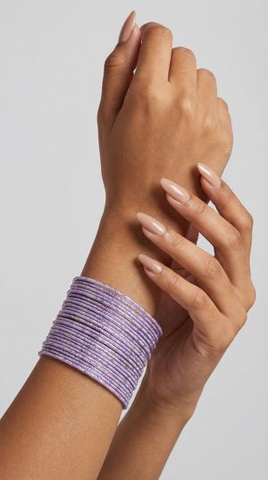 Lightweight Bangle Set Light Lilac Glitter Bangles