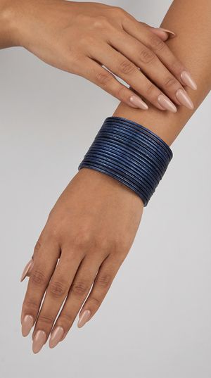 Slim navy blue lightweight stackable bangles