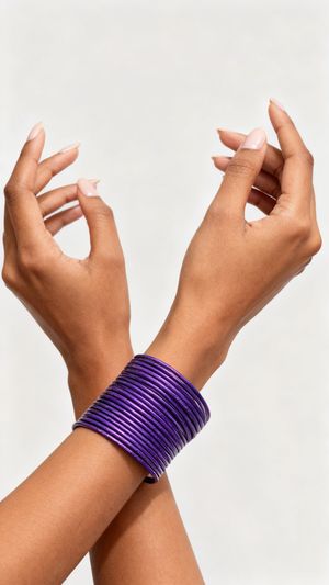 Purple Bangle Set â€“ Lightweight Slim Stackable Plain Purple Bangles for Women