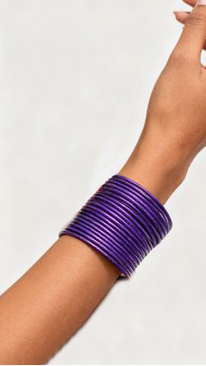 Purple Bangle Set â€“ Lightweight Slim Stackable Plain Purple Bangles for Women
