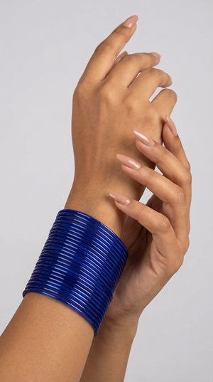 Royal Blue Shining Bangle Set â€“ Elegant Stackable Bangles for Women