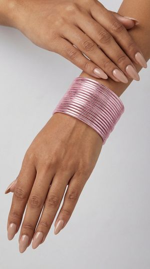 Light Pink 24 piece aluminium bangle set lightweight stackable jewellery
