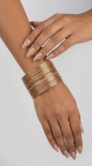 Antique gold shiny finish bangle set of 24 aluminum bangles