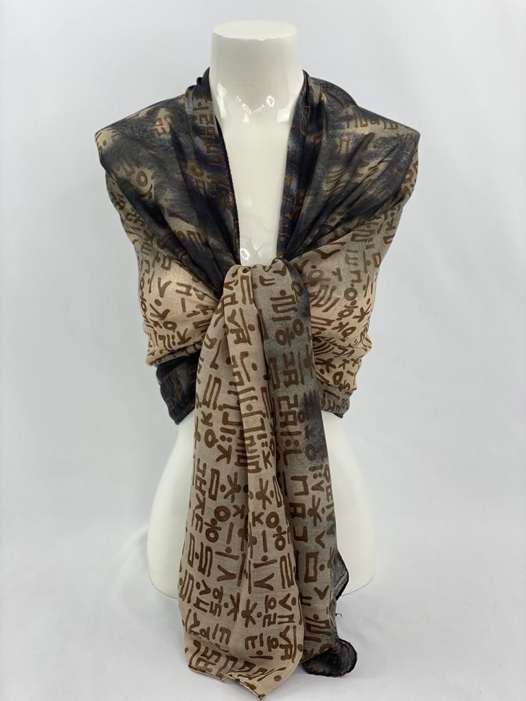 Buy Grey Abstract Scarf