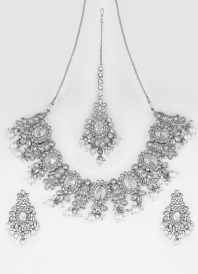 Silver Chocker Necklace Set