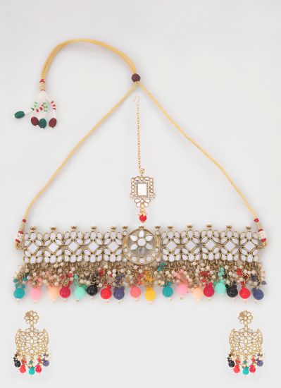 Multi Colour Mirror Necklace Set
