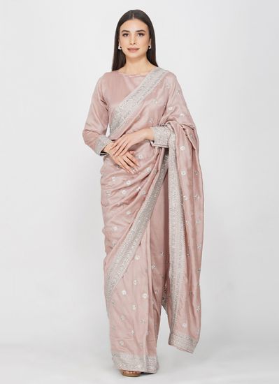 Pink Embroidery Saree