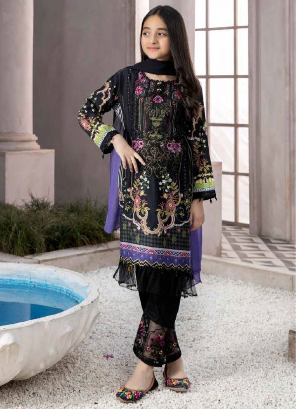 Black Thread Embroidered Shift Suit Set